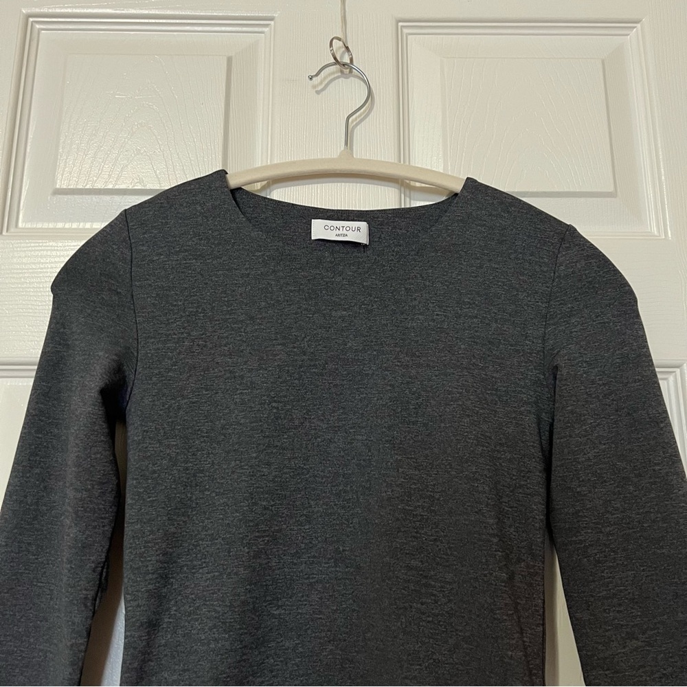 [NWT] Aritzia Contour Crew Hip Long-Sleeve Heather Charcoal Gray - Sz S - Picture 3 of 16